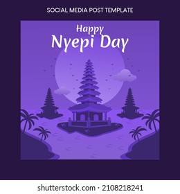 Nyepi social media and banner template vector, happy Nyepi day 