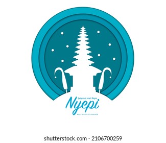 Nyepi With Temple In Paper Style