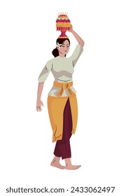 nyepi woman in costume illustration