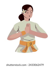 nyepi woman in silence illustration