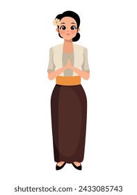 nyepi woman standing illustration vector