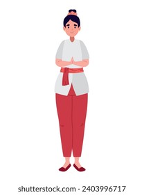 nyepi woman standing isolated illustration