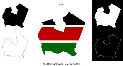 Conjunto de mapa de contorno del condado de Nyeri