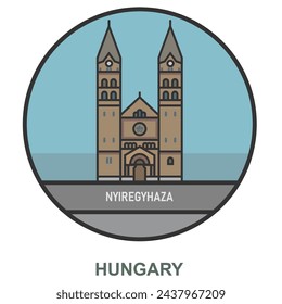 Nyiregyhaza. Cities and towns in Hungary. Flat landmark