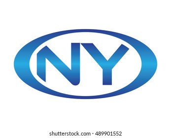 NY-letter abbreviations blue oval logo