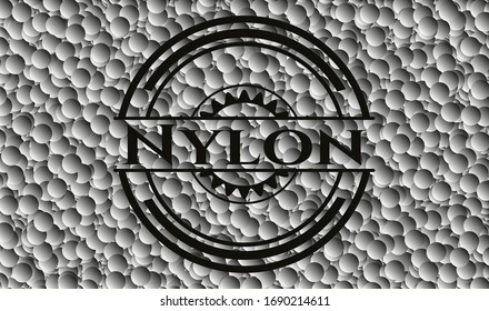 Nylonschwarzer Badge mit Blasenhintergrund. Vektorillustration Illustration. Detaillierte Angaben.