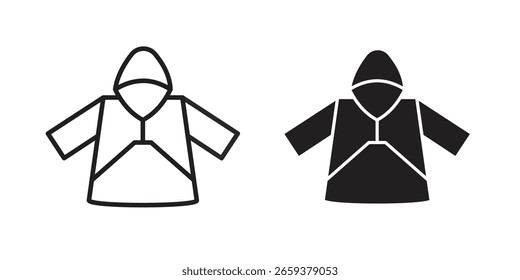 Conjunto de iconos de chaqueta de nylon, línea y estilo de glifo negro para Sitio web de App de alimentos.