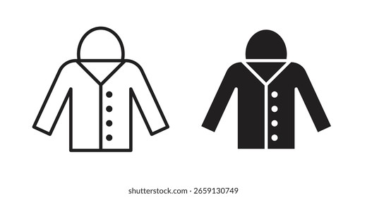 Nylon jacket icon vector editable. black vectors set