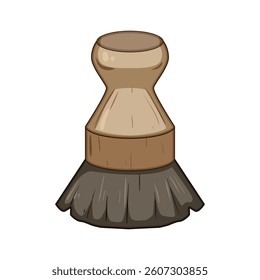 nylon mushroom brush cartoon. grip finish, polish shine, texture volume nylon mushroom brush sign. isolated symbol vector illustration