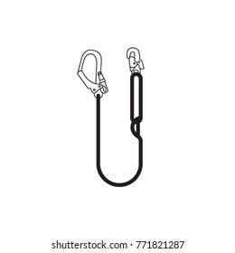 Nylon sling vector icon. Nylon lanyard