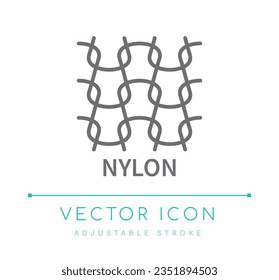 Nylon Textile Fiber Vector Line Icon