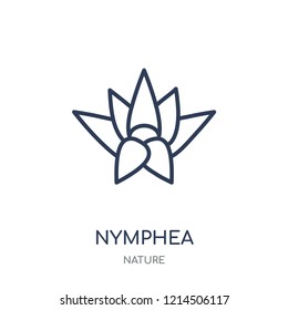 Nymphea icon. Nymphea linear symbol design from Nature collection. Simple outline element vector illustration on white background.