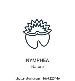 Nymphea outline vector icon. Thin line black nymphea icon, flat vector simple element illustration from editable nature concept isolated stroke on white background