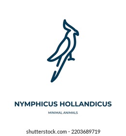 Nymphicus hollandicus icon. Linear vector illustration from minimal animals collection. Outline nymphicus hollandicus icon vector. Thin line symbol for use on web and mobile apps, logo, print media.