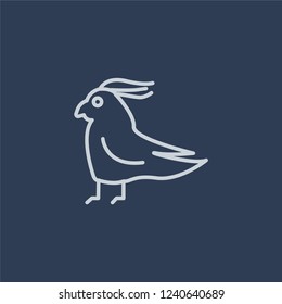 Nymphicus hollandicus icon. Trendy flat vector line Nymphicus hollandicus icon on dark blue background from animals  collection. 