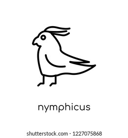 Nymphicus hollandicus icon. Trendy modern flat linear vector Nymphicus hollandicus icon on white background from thin line animals collection, editable outline stroke vector illustration