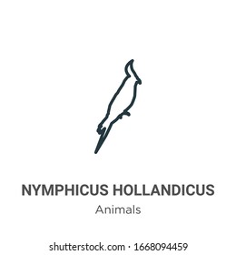 Nymphicus hollandicus outline vector icon. Thin line black nymphicus hollandicus icon, flat vector simple element illustration from editable animals concept isolated stroke on white background