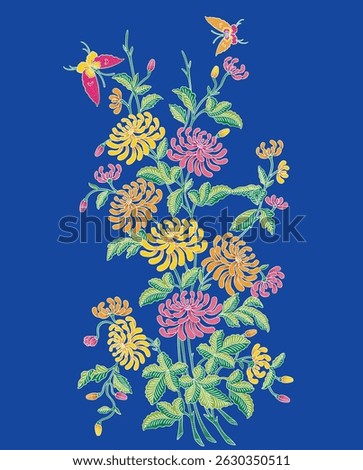 Nyonya Batik Sarong Chrysanthemum Pattern