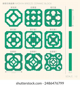 Nyonya Breeze Ceramic Block Technical Drawing. Translation: (Title) Nyonya Breeze Ceramic Block