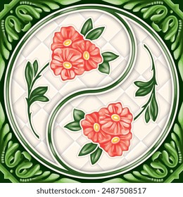 Nyonya Floral Tile Seamless Pattern