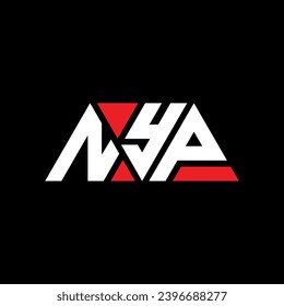 NYP triangle letter logo design with triangle shape. NYP triangle logo design monogram. NYP triangle vector logo template with red color. NYP triangular logo Simple, Elegant, and Luxurious design.