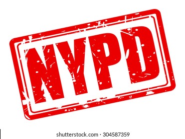 NYPD red stamp text on white