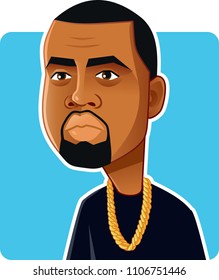 N.Y.,U.S. June 6, 2018, Kanye West Vector Caricature