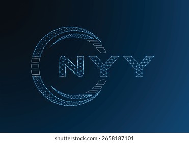 NYY low poly letter logo vector design. NYY lower poly logo design. Low poly logo.