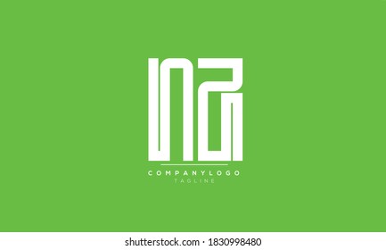 NZ abstract initials monogram letter text alphabet logo design