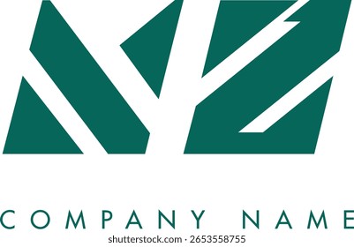 Diseño de Vector de logotipo de letra abstracta moderna creativa de NZ. Utilizable para su empresa o negocio e identidad de marca.