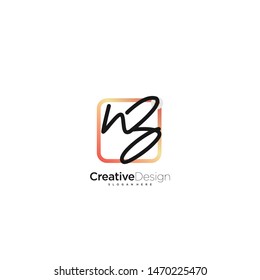 NZ initial handwriting with color logo icon template vector.