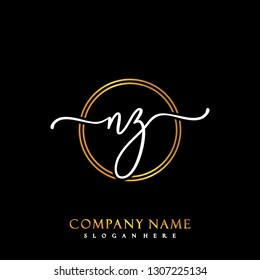 NZ Initial Handwriting logo template vector