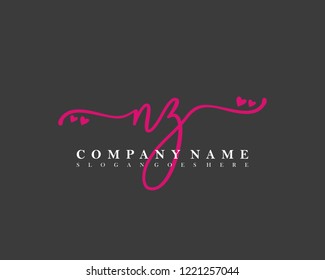 NZ Initial handwriting logo vector