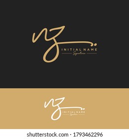 NZ Initial letter handwriting and signature logo.