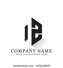 NZ initial letter logo design,NZ negative space vector, clean and strong brand market