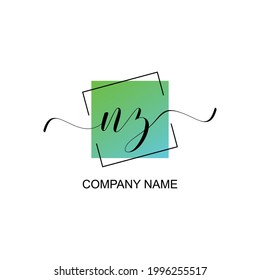 NZ Initial Logo Schrift Typografische Vorlage