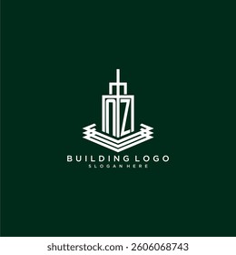 NZ initial monogram building logo for real estate