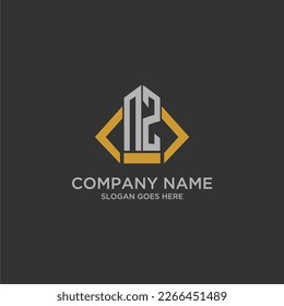 NZ initial monogram logo for real estate with building style