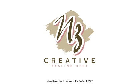 NZ Initials, handwriting logo vector