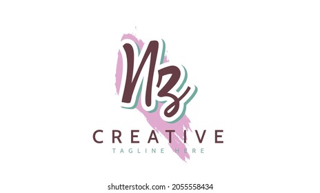 Nz Initials, handwriting logo vector