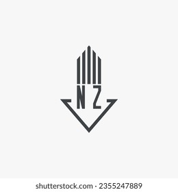 NZ initials Real Estate Logo stock illustration. Logo vector