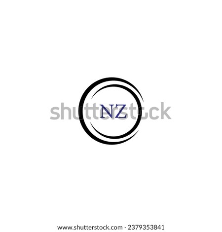 NZ Letter Logo Design. Initial letters NZ logo icon. Abstract letter NZ N Z minimal logo design template. N Z Letter Design Vector with black Colors. NZ logo,  Vector, spared  Stock fotó © 