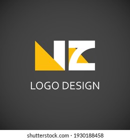 letra nz para diseño simple de logotipo