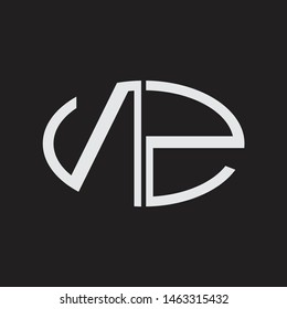 NZ Logo letter oval monogram design template with black and white colors