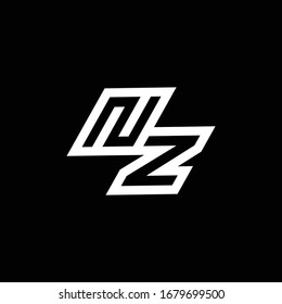 NZ logo monogram with up to down style negative space design template isolated on black background
