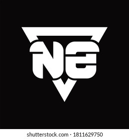 NZ Logo monogram with triangle shape rounded design template on black background