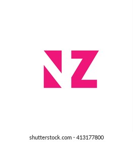 NZ Logo. Vector Graphic Branding Letter Element. White Background