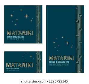 Diseño de oro de Año Nuevo Maori de NZ Matariki