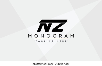 NZ N Z diseño de logotipo de tipografía de letra basado inicial vectorial