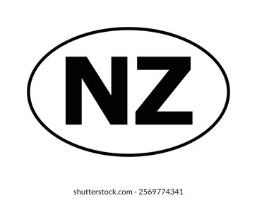 NZ New Zealand Oval Circle Sticker Decal Car Vehicle 🚗
